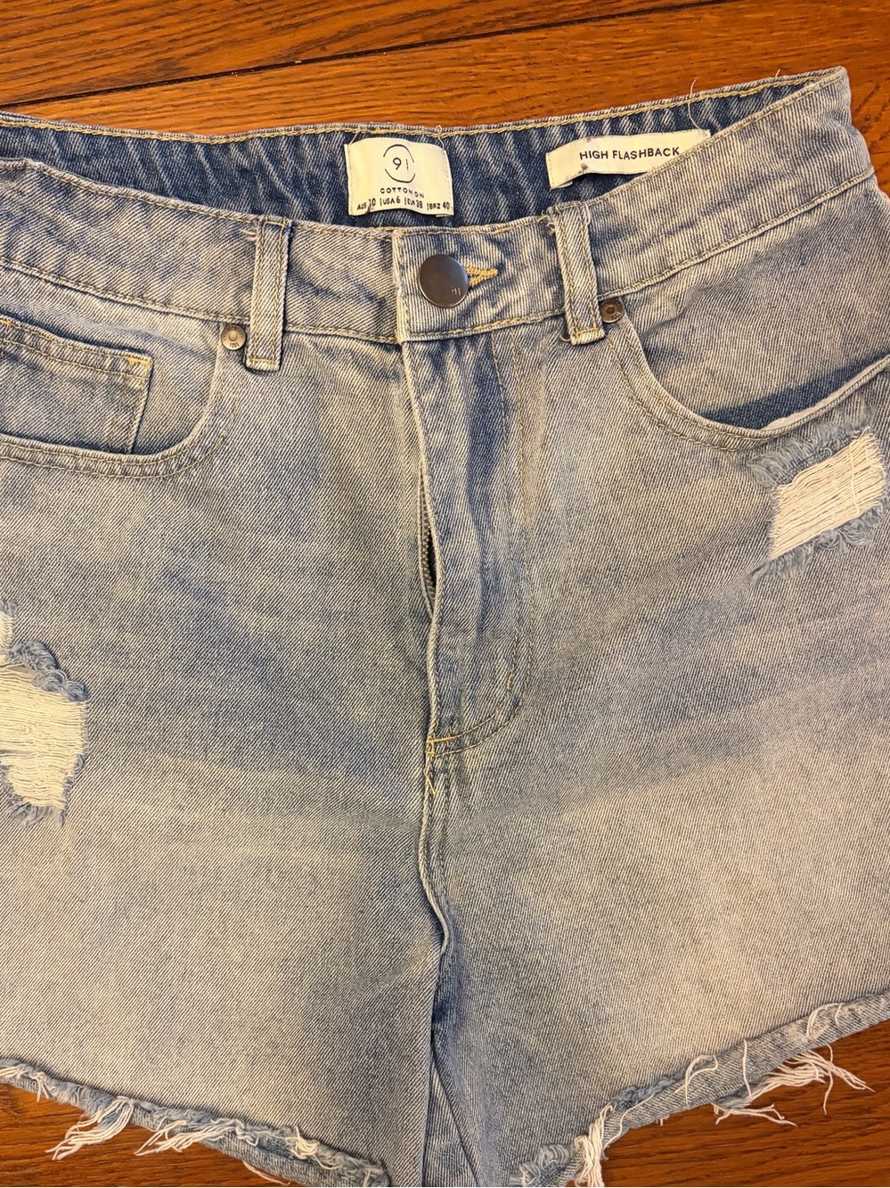 Cotton on High Flashback Light Blue Distressed Denim Shorts